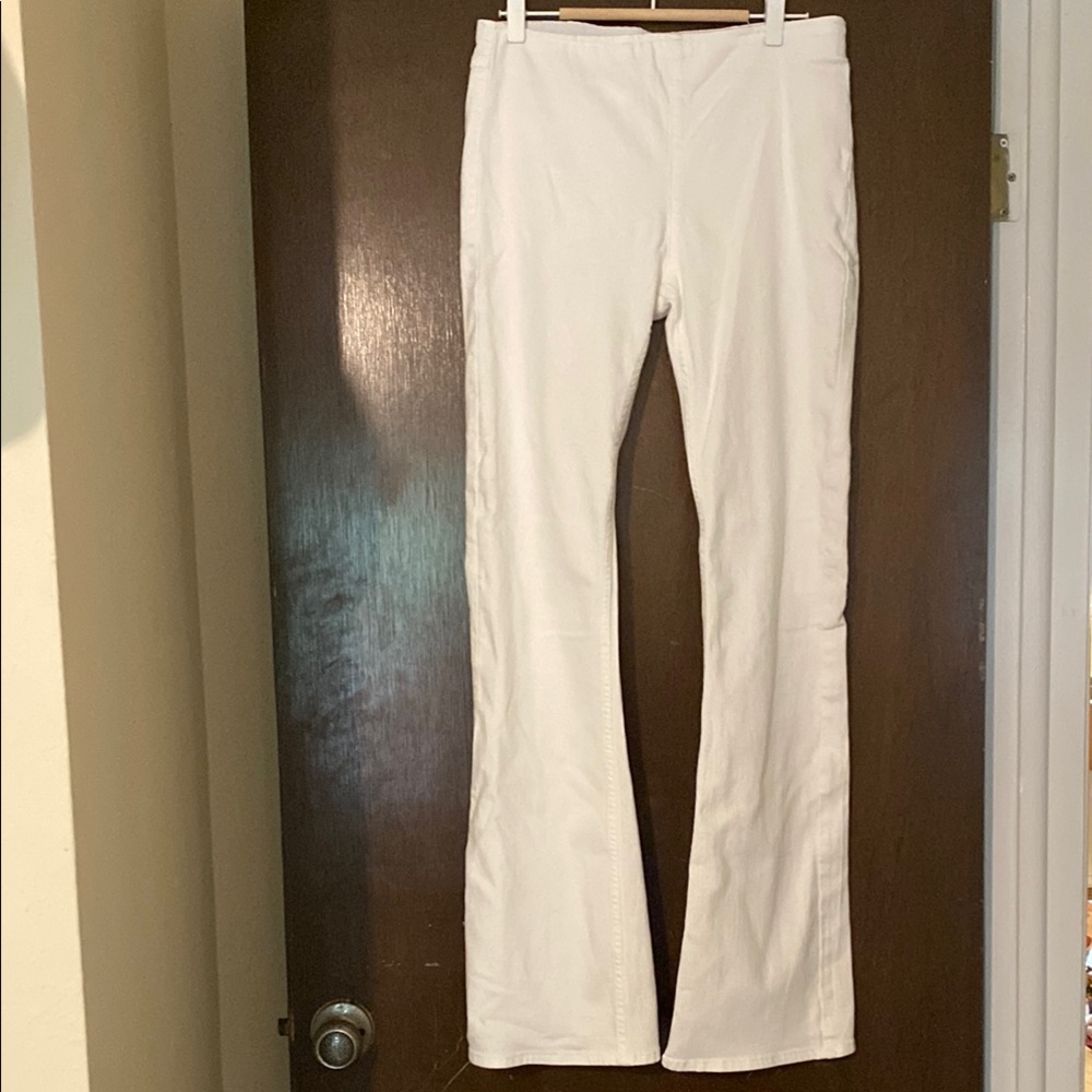 We The Free Keira White Flare Pants Cotton Blend
